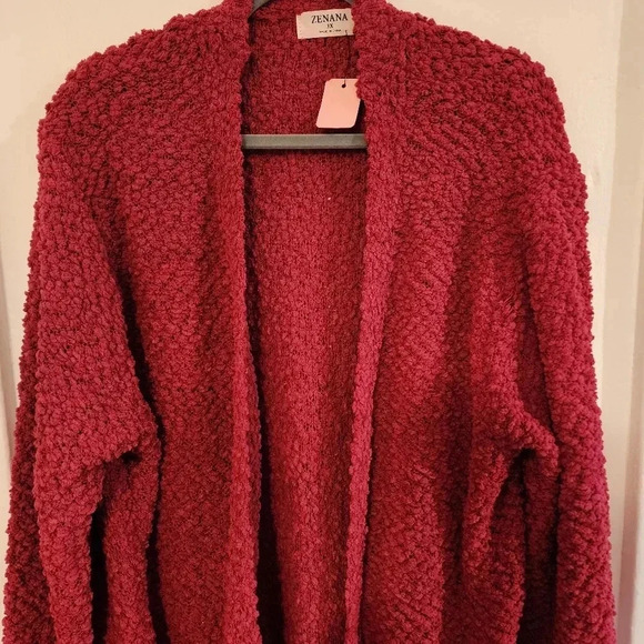 NWT Zenana Longsleeve Chunky Knit Plus Size Cardigan 1x & 2x - Picture 5 of 7